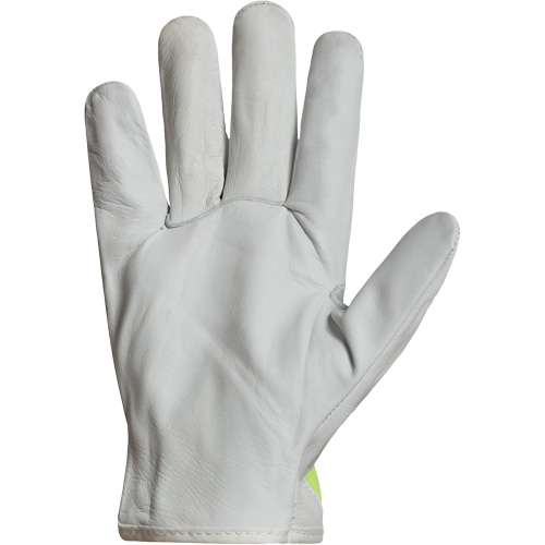 Gants de conducteur haute visibilit&eacute; avec bandes r&eacute;fl&eacute;chissantes Endura, 3T-Grand, Paume en Cuir fleur de ch&egrave;vre Cam Industrial