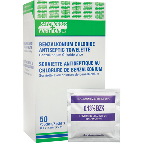 Benzalkonium Chloride Wipes, Towelette, Antiseptic Cam Industrial
