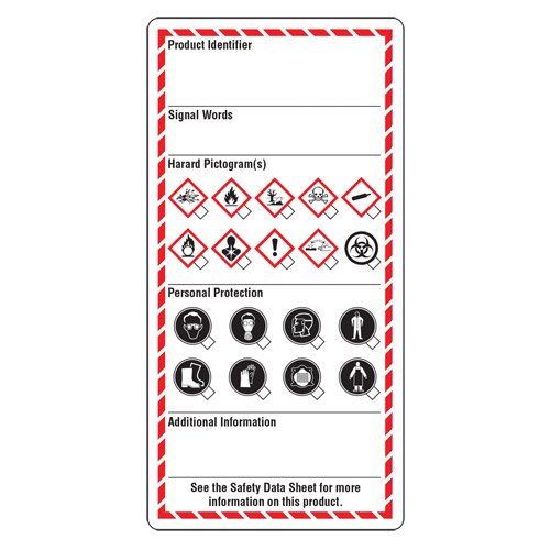 Workplace Labels, Cardstock, 3" W x 6" H, English Cam Industrial