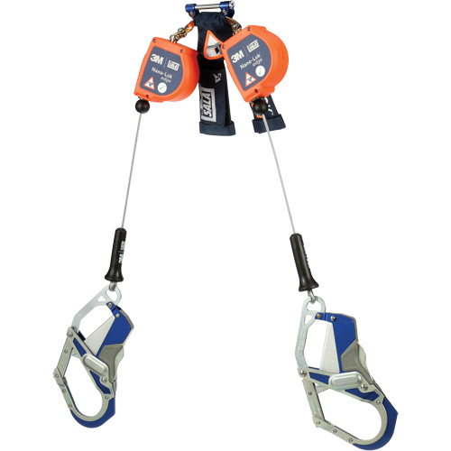 C&acirc;ble de s&eacute;curit&eacute; autor&eacute;tractable pour rebord Nano-Lok, 7', Acier inoxydable, Pivotant Cam Industrial