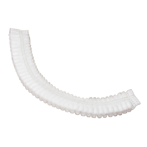 Pleated Bouffant Cap, Polypropylene, 19", White Cam Industrial
