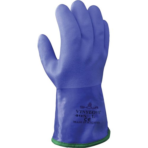 Atlas 495 Insulated Fully-Coated Glove, Size Medium/8, 11.8" L, PVC, Acrylic/Cotton Inner Lining, Winter Weight Cam Industrial