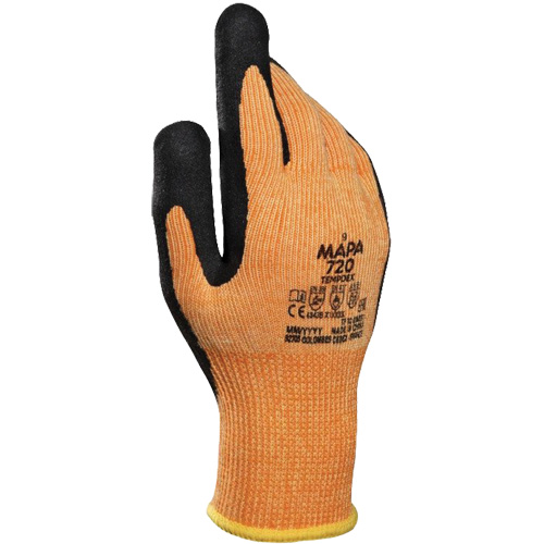 Gants isothermes r&eacute;sistant &agrave; la coupe TempDex 720, Taille 7, Rev&ecirc;tement Nitrile, Enveloppe en Aramide, ASTM ANSI niveau A2/EN 388 niveau 3/EN 388 niveau B Cam Industrial