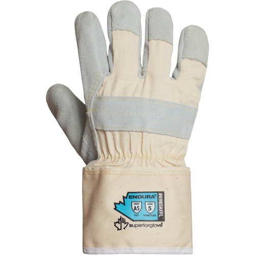 Endura&reg; Cut-Resistant Gloves, Small, Split Leather Palm Cam Industrial