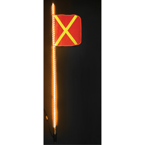 Safety Whip&reg; Heavy-Duty LED Whips, Hitch Mount, 6 High, Orange with Reflective Cam Industrial