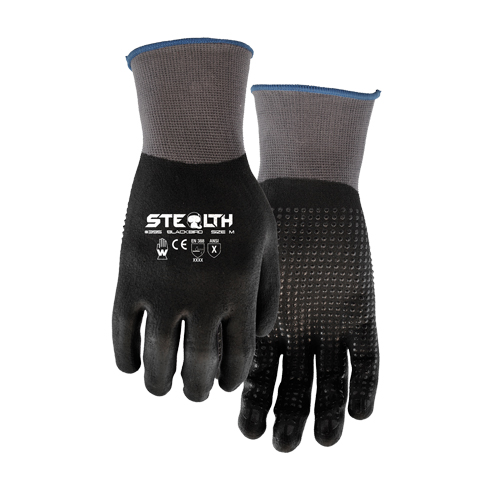 Gants 395 Stealth Blackbird, 11/2T-Grand, R&ecirc;vetement Mousse de nitrile, Calibre 15, Enveloppe en Nylon Cam Industrial