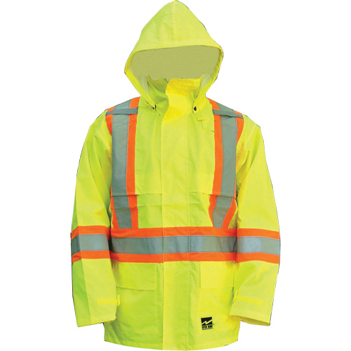 Open Road Jacket, Polyester/Polyurethane, High Visibility Lime-Yellow, Small Cam Industrial