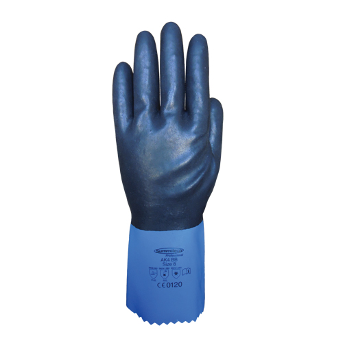 Gants enti&egrave;rement tremp&eacute;s et r&eacute;sistants aux produits chimiques Summitech, Taille Petit/7, 11,8" lo, Chloropr&egrave;ne, Doublure en Poly-coton, 59 mils Cam Industrial