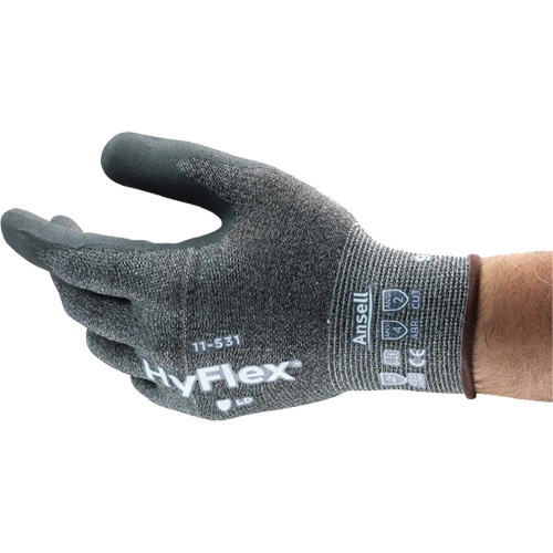Hyflex&reg; Cut-Resistant Coated Glove, 6, Nitrile Coating, 18 Gauge, Nylon Shell Cam Industrial