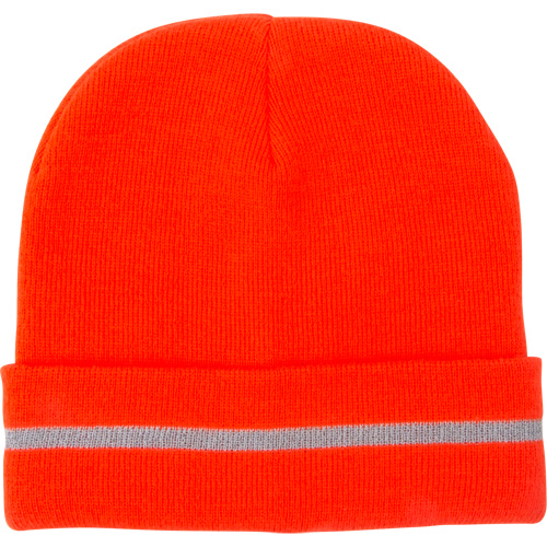 High Visibility Knit Hat with Reflective Stripe, High Visibility Orange, Acrylic Cam Industrial