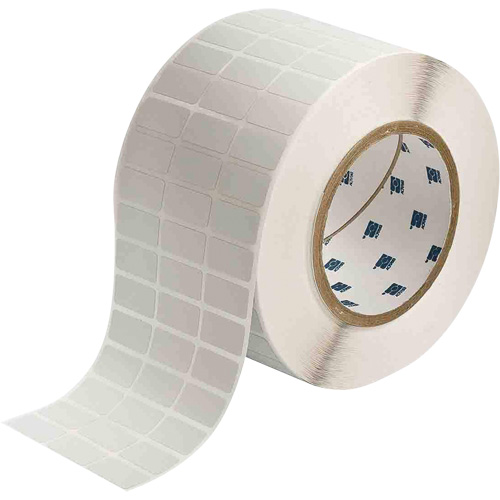 Glossy Rating Plate Labels, Metalized Polyester, 1" L x 0.5" H, Silver Cam Industrial