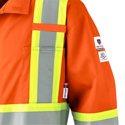 7702 FR Hi-Vis Safety Coveralls, Size 36, Orange Cam Industrial