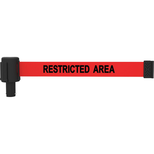 PLUS Banner Cassette, Restricted Area, 15', Red Tape Cam Industrial
