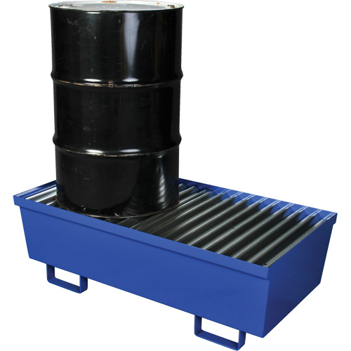 Steel Spill Containment Pallet, 74 US gal. Spill Capacity, 27" x 51.25" x 13" Cam Industrial