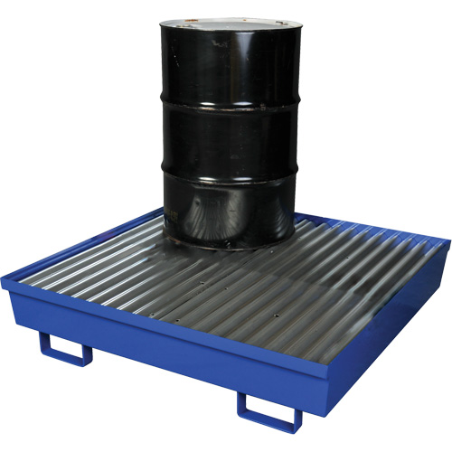 Steel Spill Containment Pallet, 92 US gal. Spill Capacity, 54" x 54.25" x 12" Cam Industrial