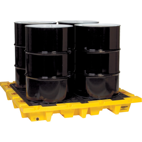 Spill Containment Pallet, 66 US gal. Spill Capacity, 58.5" x 58.5" x 7.75" Cam Industrial
