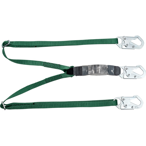 V-Series Lanyard, 6', Snap Hook Center, Snap Hook Leg Ends, Polyester Cam Industrial
