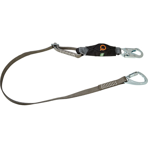 V-Series Tie-Back Lanyard, 6', Carabiner Center, Snap Hook Leg Ends, Polyester Cam Industrial