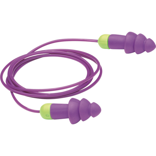 Bouchons d'oreilles r&eacute;utilisables Rockets, Avec cordon, Vrac - Sac en poly, 27 dB NRR, Taille unique Cam Industrial