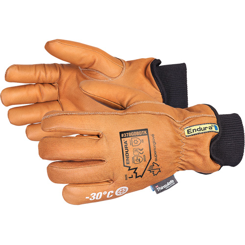 Endura&reg; Deluxe Winter Driver's Glove, X-Small, Grain Goatskin Palm, Thinsulate Inner Lining Cam Industrial