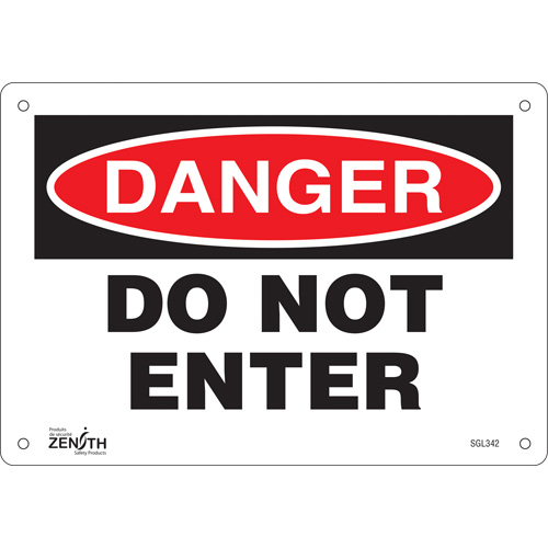 Enseigne Do Not Enter, 7" x 10", Plastique, Anglais Cam Industrial