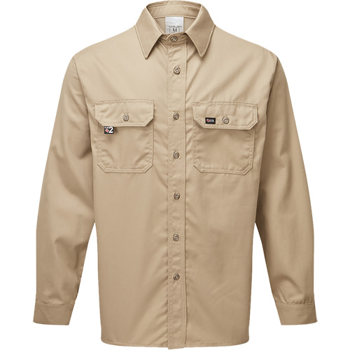 UltraSoft&reg; 7 oz. Deluxe Work Shirt, Large, Khaki Cam Industrial