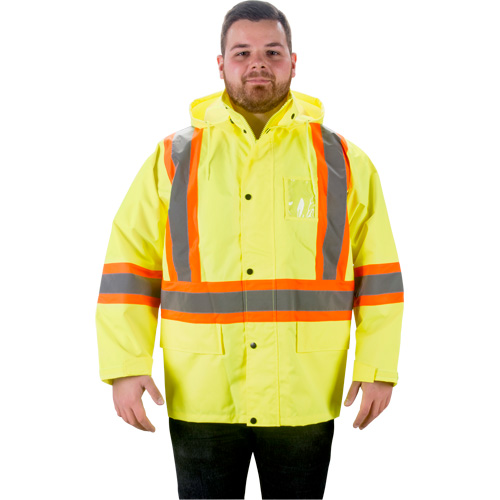 RZ1000 Rain Jacket, Polyester, Small, High Visibility Lime-Yellow Cam Industrial