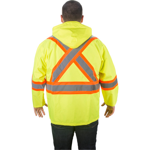 RZ1000 Rain Jacket, Polyester, Small, High Visibility Lime-Yellow Cam Industrial