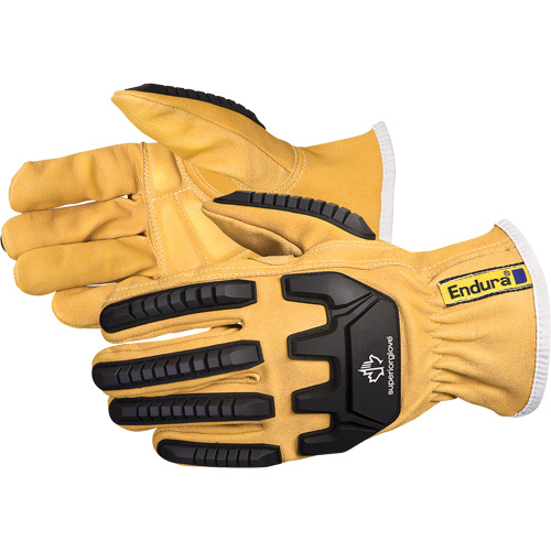 Endura&reg; Anti-Impact Driver's Gloves, Small, Grain Goatskin Palm Cam Industrial