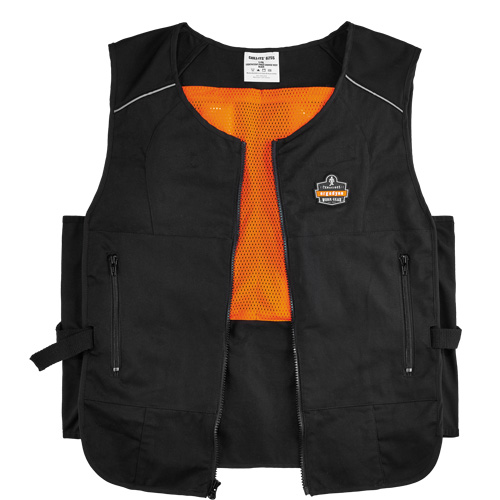 Veste de refroidissement &agrave; changement de phase l&eacute;g&egrave;re avec sachets 6260 Chill-Its, Petit/Moyen, Noir Cam Industrial