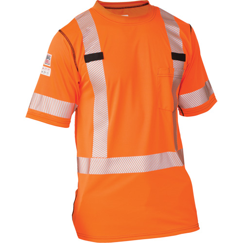 Polartec&reg; Power Grid&reg; High Visibility Short Sleeved T-Shirt, Polyester, Medium (Tall), Orange Cam Industrial