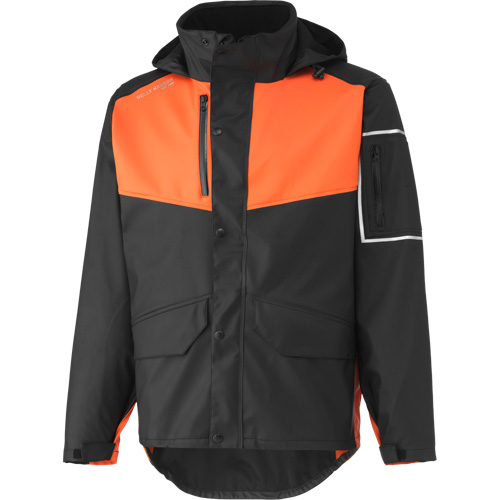 Manteau imperm&eacute;able West Coast, Polyester, 2T-Grand, Noir/Orange Cam Industrial