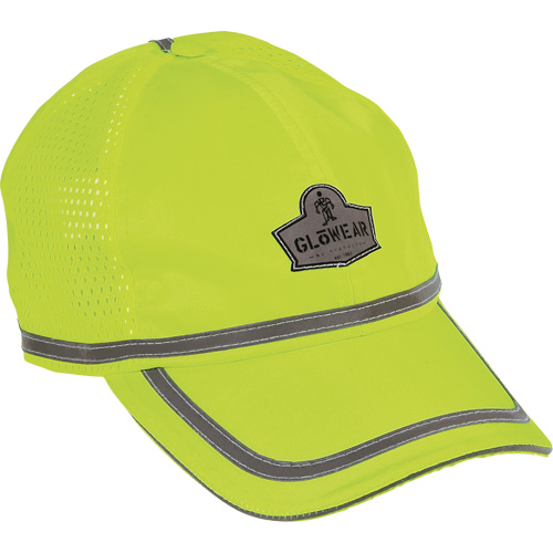 GloWear&reg; 8930 High Visibility Baseball Cap, High Visibility Lime-Yellow, Polyester Cam Industrial