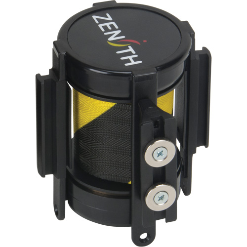 Cassette de ruban magn&eacute;tique pour barri&egrave;re de contr&ocirc;le des foules personnalis&eacute;e, 7', Ruban Noir et jaune Cam Industrial