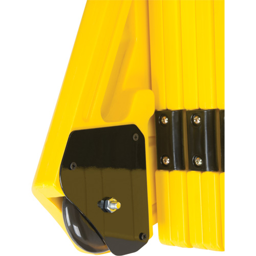 Portable Mobile Barrier, 40" H x 13' L, Yellow Cam Industrial