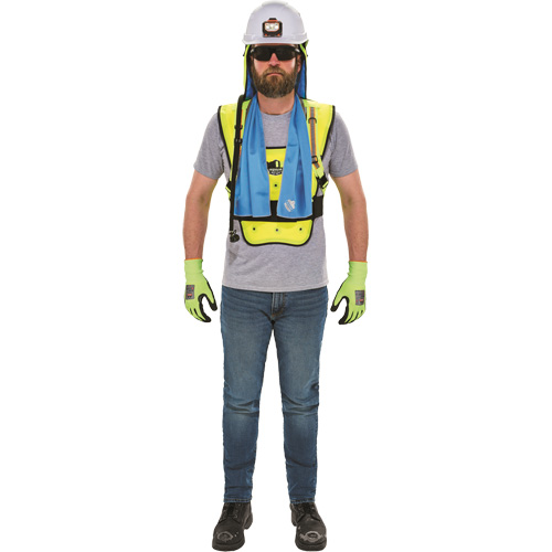 Chill-Its&reg; 6687 Economy Dry Evaporative Cooling Vest, Large/X-Large, High Visibility Lime-Yellow Cam Industrial