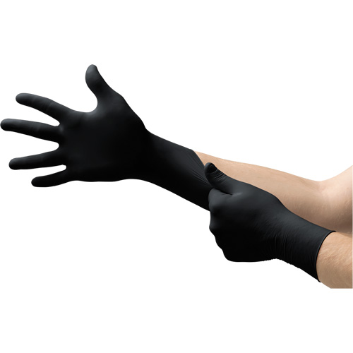 Gants Onyx, Petit, Nitrile, 3,5 mils, Sans poudre, Noir Cam Industrial