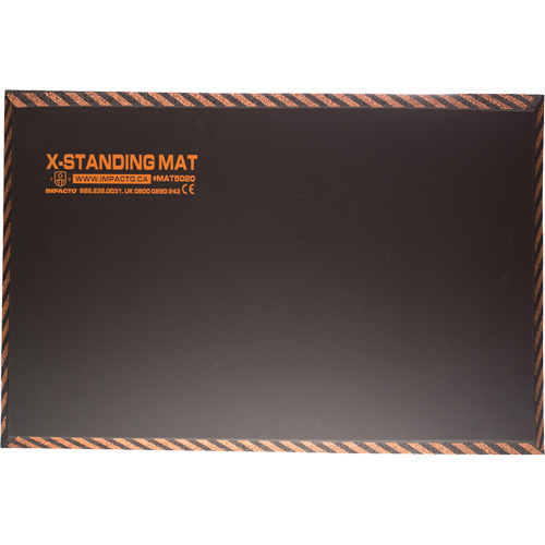 Tapis anti-fatigue pour travail debout, Lisse, 16" x 28" x 1", Noir, Caoutchouc Cam Industrial