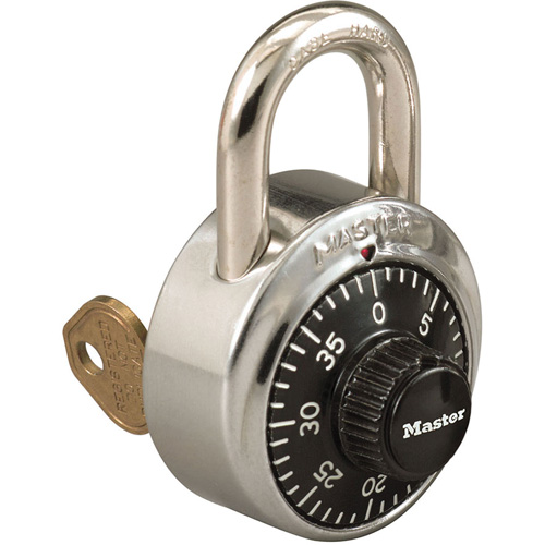 1525 Series Padlock with Key Control Feature, Combination, Stainless Steel, 1-7/8" Width Cam Industrial