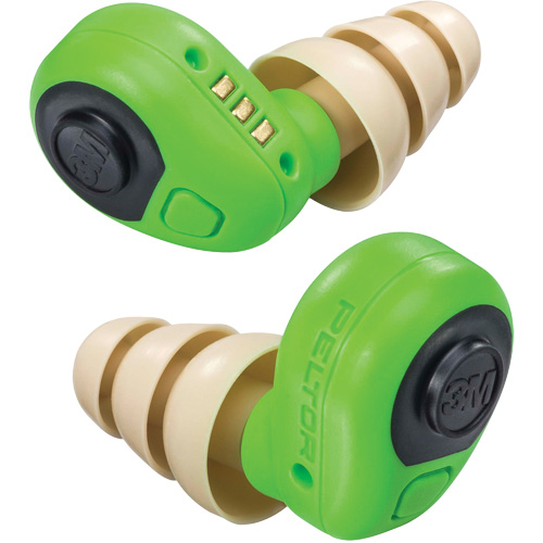 Bouchons d'oreilles &eacute;lectroniques Peltor, Sans cordon, Paire - Boîtier en plastique, 23 dB NRR, Grand/Moyen/Petit Cam Industrial