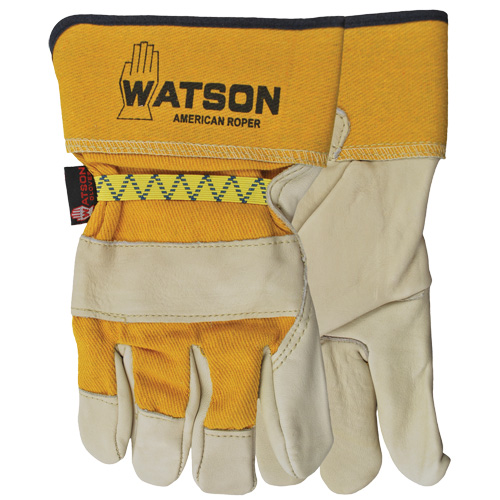 American Roper Gloves, Large, Grain Cowhide Palm, Cotton Inner Lining Cam Industrial