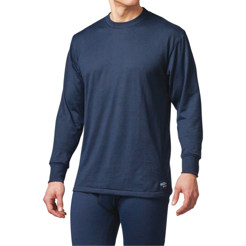 FR Base Layer Long Sleeve T-Shirt, Small, Navy Blue Cam Industrial