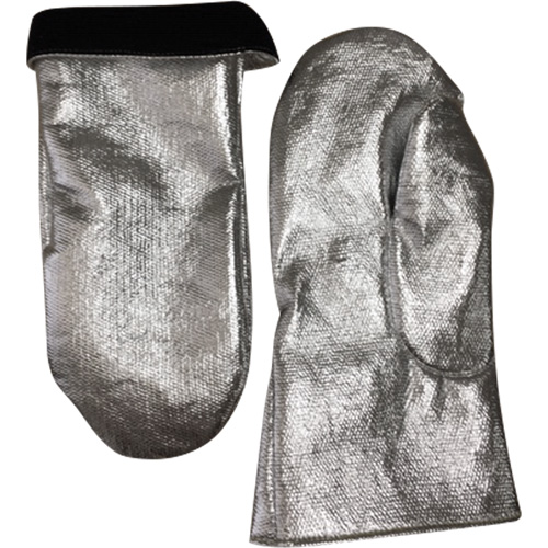 Heat Resistant Welding Mitt, Aluminized Carbon/Leather, One Size, Protects Up To 800° F (426.66° C) Cam Industrial