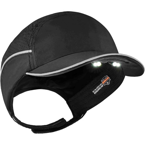 Skullerz&reg; 8965 Lightweight Bump Cap Hat with LED Lighting, Black Cam Industrial