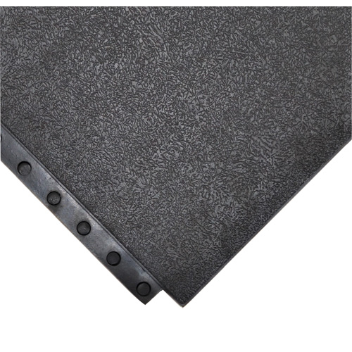 24/Seven&reg; Locksafe&reg; Anti-Fatigue Mat, Smooth, 3' x 3' x 5/8", Black, Nitrile Cam Industrial