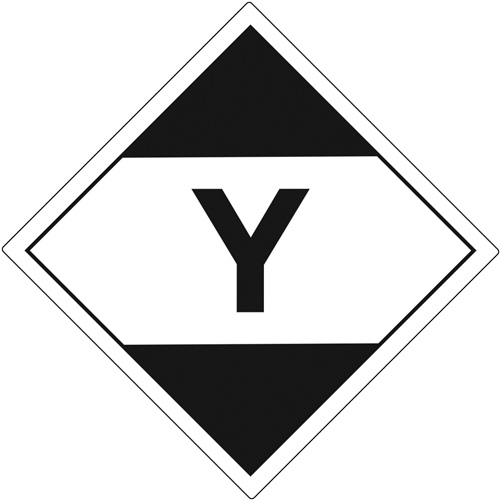 "Y" Limited Quantity Air Shipping Labels, 4" L x 4" W, Black on White Cam Industrial
