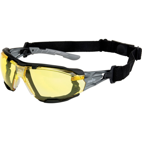 Z2900 Series Safety Glasses with Foam Gasket, Amber Lens, Anti-Scratch, ANSI Z87+/Meets/Exceeds CSA Z94.3 Cam Industrial
