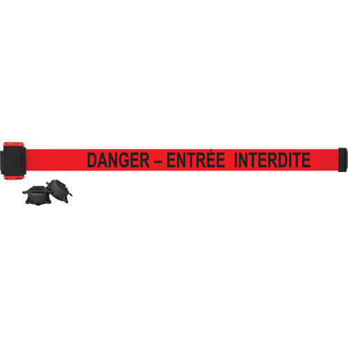 Barri&egrave;re &agrave; fixation murale, Plastique, Fixation magn&eacute;tique, 7', Ruban Rouge Cam Industrial