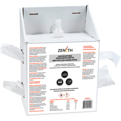 Disposable Premium Lens Cleaning Station, Cardboard, 8" L x 5" D x 12.5" H Cam Industrial