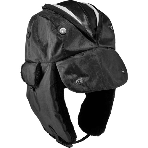 Chapeau de trappeur avec fermeture &agrave; glissi&egrave;re N-Ferno, Doublure en Polyur&eacute;thane/Satin, Moyen/Petit, Noir Cam Industrial